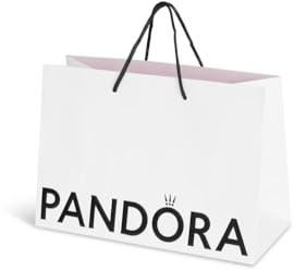 PANDORA Ökologische mittelgroße Tasche für Schmuck: Ringe, Armbänder, Anhänger, Ohrringe und Charms (21,5 x 16 x 8 cm)