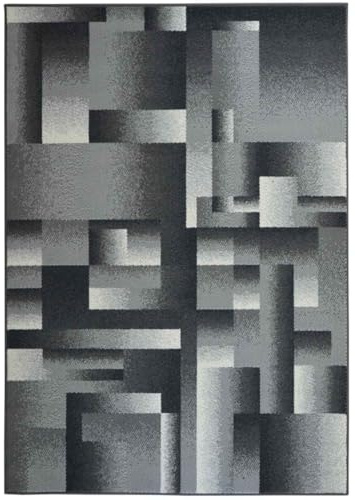 Parure (3 pezzi) di Tappeti moderno quadro contemporaneo DESIGN 4256 GRIGIO tris scendiletto camera da letto matrimoniale