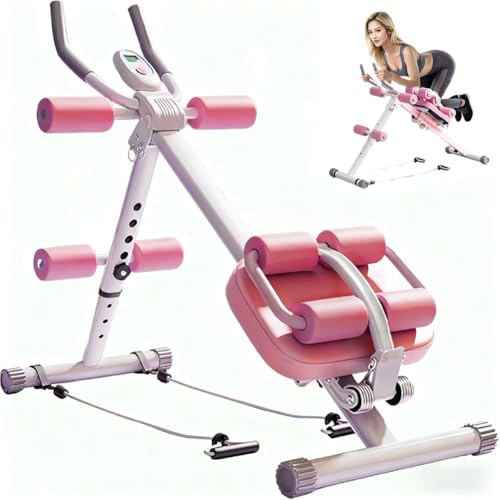 NidoDegato Ab Workout Equipment,6 in 1 Workout Equipment,Home Gym Equipment,Fitness equipment, Foldable, Knee Protection, Pulling the rope,WorkoutFor Stomach Workout,For Women/Men(350LB) (Pink)