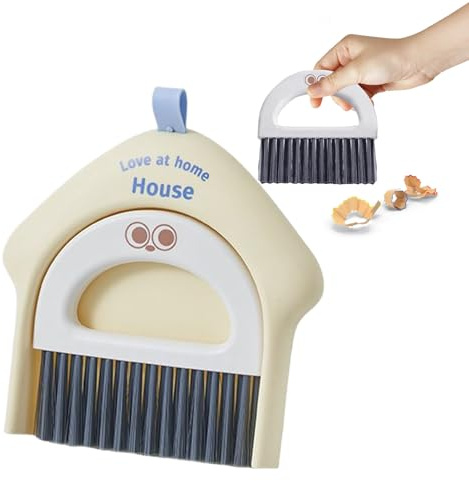 Sweeping Tool Set - Mini Dustpan and Broom, Compact Gadget for Home, Kitchen, Keyboard, Indoor, Outdoor, Floor, Dorm, Garage, Office Desktops, Countertops, Quick Dust Removal Tool