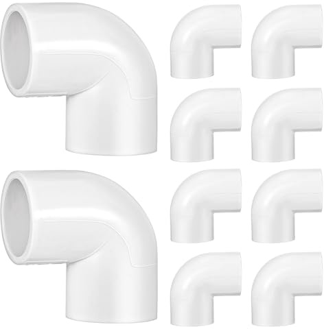 ANDRESLAD 10 pezzi Gomiti PVC Gradi per Tubo Acqua Raccordi Idraulici Resistenti Perdite e Rotture Adattatori per Tubazioni Uso Duraturo e Installazione Facile