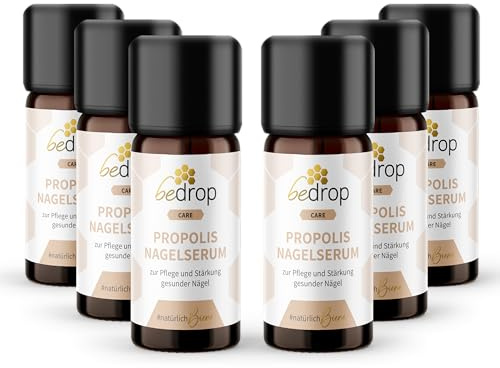 bedrop Propolis Nagelserum 10ml Nagelöl zur Nagelpflege & Stärkung natürlicher Nägel mit Propolis Teebaumöl Lavendelöl & weiteren Ölen (6x 10ml zum Sparpreis)