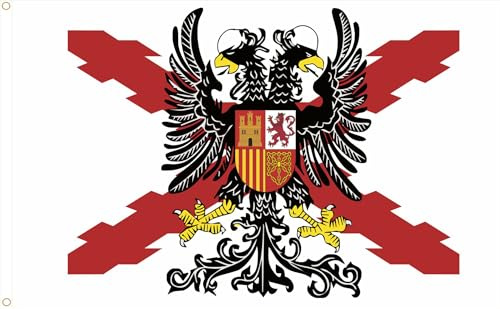 SUPER BANDERA DE LOS TERCIOS IMPERIALES ESPAÑA XL CALIDAD RASO PREMIUM 120D TAMAÑO GIGANTE 250X150 CM