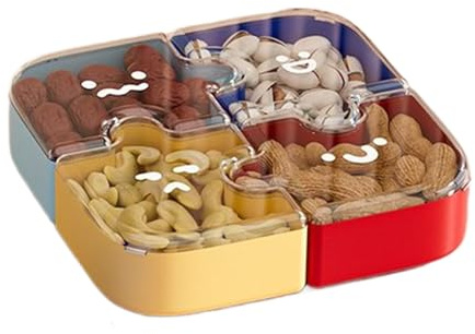 Portamerenda Per Bambini,Contenitore Snack Con Griglie Intercambiabili - Contenitore Porta Snack Puzzle | Per Dessert Frutta Caramelle Cioccolato Biscotti Cucina Ufficio Scuola Picnic Campeggio