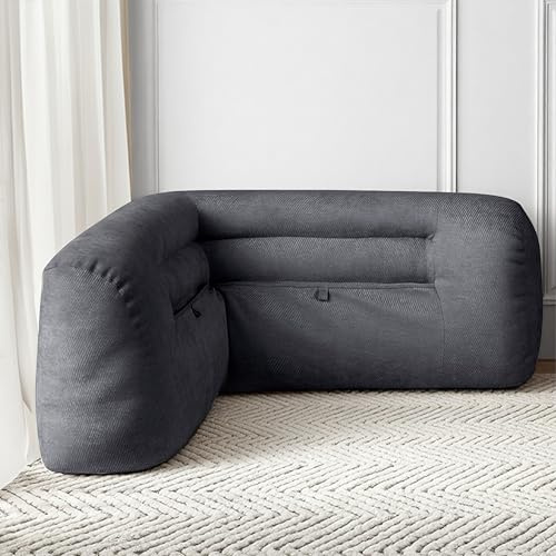 LELEFIDO Lesekissen für Sofa, Rückenstützkissen für das Bett mit Fronttasche, bequemes Rückenkissen zum Sitzen im Bett, auf dem Tagesbett, Tatami oder im Wohnzimmer