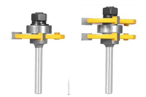 2 brocas for fresadora de madera con vástago 47,6 mm y 6/6,35/8/12/12,7 for fresado frontal Para taladro de banco(6.35x47.6x6.35)