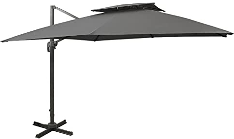 Ampelschirm Anthrazit 300x300 cm, UV-Schutz für Garten & Terrasse mit Lüftung, Neigbar & 360° Drehbar, Robuster Aluminiummast, Hochwertiger Sonnenschutz