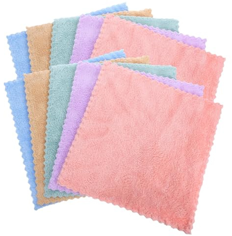 ARTIBETTER 10 Pcs Coral Fleece Face Towels 30x30cm Ultra-Soft Microfiber Washcloths for Makeup Remover Cloths Highly Absorbent Hand Towels Bathroom Use