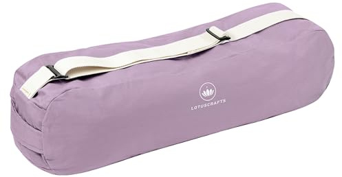 Lotuscrafts® Yogatasche PUNE aus Bio-Baumwolle, Fair & Ökologisch, Ideale Yoga Tasche für Yogamatte und Zubehör, Yogamattentasche mit Extra Fach, 72 cm x 18 x 15 cm