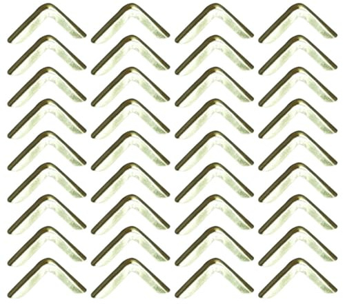 Sosoport 100 Stück Metall Fotoecken Vintage Bucheckenschutz in Gold mit Rostschutz und Effektiver Innerer Winkelform für Alben und Scrapbooking