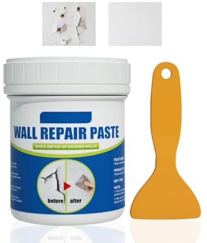 Wall Repair Kit,Ready Mixed Wall Filler & Mending Paste for Holes & Cracks in Drywall,Plaster,Brick,Includes Filler Tool & Paint Scraper,All Purpose Flexible Fill/er,White Wall Putty & Hole Cover