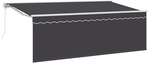 Tmriohed Tenda da sole retrattile, 350 x 200 cm, crema, con braccio articolato, per terrazza e balcone, stabile telaio in alluminio con panno in poliestere, ombra manuale per esterni