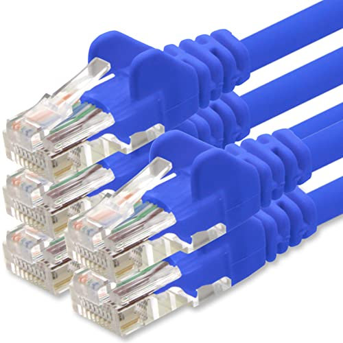 1aTTack.de Câble Réseau Cat6 Cat 6-5X 0,25m - RJ45 Ethernet LAN DSL Routeur Modem - Bleu
