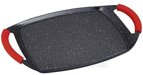 Suinga Plancha de Cocina con Revestimiento de Piedra 36cm | Sarten Grill para Cocinas de Induccion, Vitroceramica, Gas | Plancha de Asar