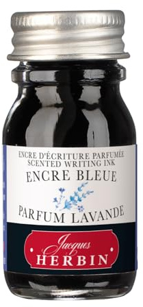 J.Herbin 13710ST - Tintenflakon, parfümiert, ''Les subtiles'', ideal für Schreibfeder und Roller, 10 ml, 1 Stück, Blau mit lavendem Duft