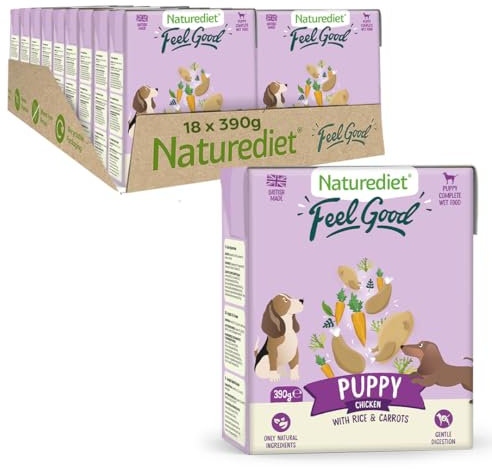 Naturediet - Feel Good Wet Dog Food, Natural and Nutritionally Balanced, Puppy, 390g (Pack of 18)