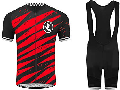 UGLY FROG MTB Herren Fahrradbekleidung Set Schnell Trocknend Radtrikot (Radjacke und Radhose mit Sitzpolster)