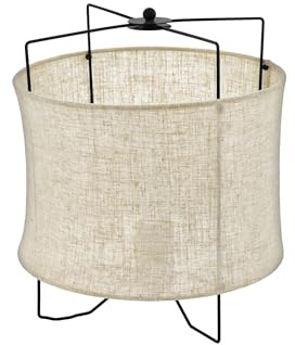 EGLO Tischlampe Bridekirk, 1 flammige Tischleuchte Vintage, Natur, Boho | Hygge, Nachttischlampe aus Stahl in Schwarz und Textil in Naturfarben, Wohnzimmerlampe, Lampe mit Schalter, E27 Fassung