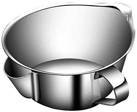 BESTonZON Stainless Steel Ölfilter Schüssel Fettabscheider Mit Griff Für Trennung Von Fett Und Öl Soßen Und Suppen Langlebig Und Vielseitig Küche
