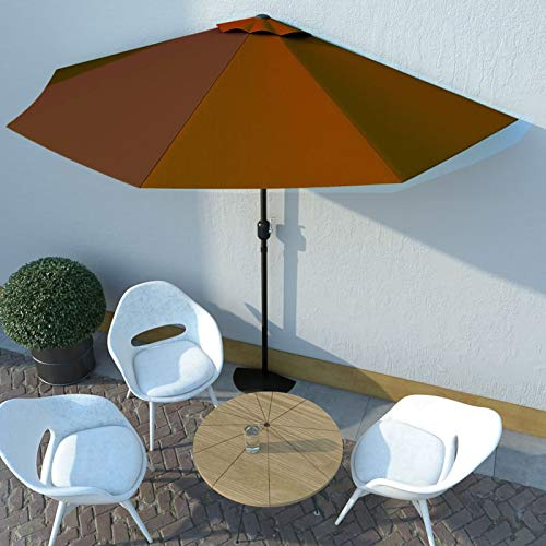 Tidyard Parasol de Balcon Parasol de Jardin Demi Mât en Aluminium Terre Cuite 300x150x253 cm