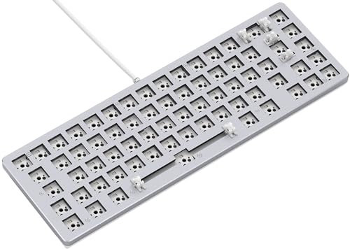 Glorious Gaming GMMK 2 Compact (65%) Barebones (cadre uniquement) - Cadre de clavier de jeu mécanique, taille compacte (65%), aluminium, personnalisable, RGB, Disposition international / ISO - Blanc