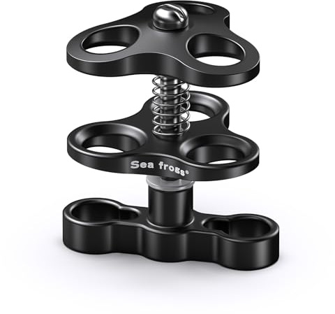 Sea frogs Triple Ball Clamp for Diving Underwater Photography System | Diving Camera Bracket Aluminum Spring Flashlight Clamp CP-4