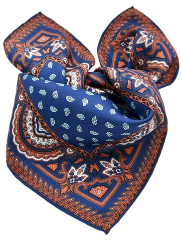 Prettystern Unisex handrolliertes SeidenHalstuch Seide Nickituch Bandana für Damen Herren