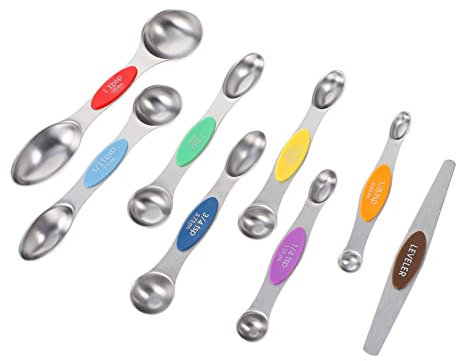 Healifty 8 Pièces Cuillère à Mesurer En Acier Inoxydable Cuillère En Acier Inoxydable Cuillères à Mesurer Magnétiques Cuillère à Soupe Cuillère à Mesurer Groupe De Tasse Liquide