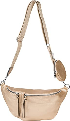 styleBREAKER Damen Halbmond Crossbody Schultertaschen Set 3-Teilig, Schultergurt mit Muster, Schlüsselanhänger, Börse 02012398