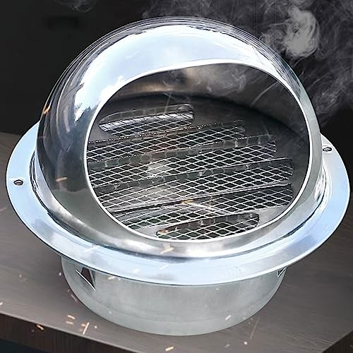 Cappuccio a Griglia di Ventilazione Rotonda in Acciaio Inox 304,Cappa da Cucina Tubo di Scarico Vento Cappello Eolico per Camini,60-300mm,Protezione Condotto per Cucine Bagno (150mm/5.9in)