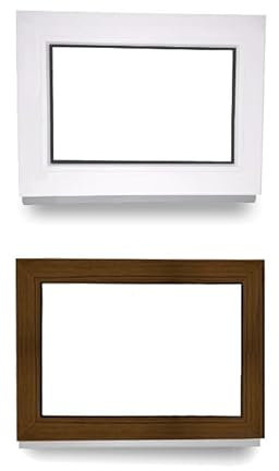 Kunststofffenster - Festverglasung - Fenster - innen weiß/außen nussbaum - BxH: 100 x 40 cm - 1000 x 400 mm - 2 fach Verglasung - 60 mm Profil