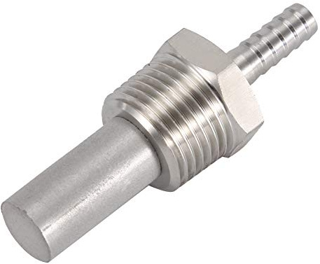 Stainless Diffusion Stone,1/2in MPT Oxygen Stone,1/4in Barb Inline Carbonation Aeration Quick Disconnect,304 Stainless Steel Set(0.5Micron)