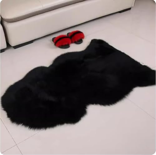 Premium Genuine Sheepskin Real Australia Area Rug Wool Rug Fur Carpet Natural Fluffy Fur Rug for Living Room Bedroom Sheepskin Throw Lambskin Rugs Sofa Mat Chair Seat Covers (1P-2.3x3.3(70x100cm))
