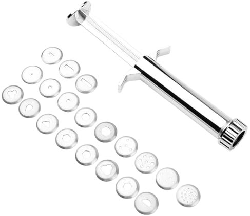 PRIMUZ Outil d'extrusion d'argile, seringue de décoration de gâteau en acier inoxydable, amovible, facile à appliquer, extrudeuse d'argile en acier inoxydable, extrudeuse de pâte à sucre, presse à