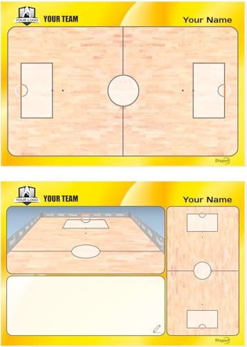 ETISPORT Lavagna Tattica per Allenatore di Hockey Pista. Doppia Faccia, Adatta per Pennarello cancellabile a Secco. Personalizzata con Colore, Stemma o Logo, Nome e Club. (Standard)