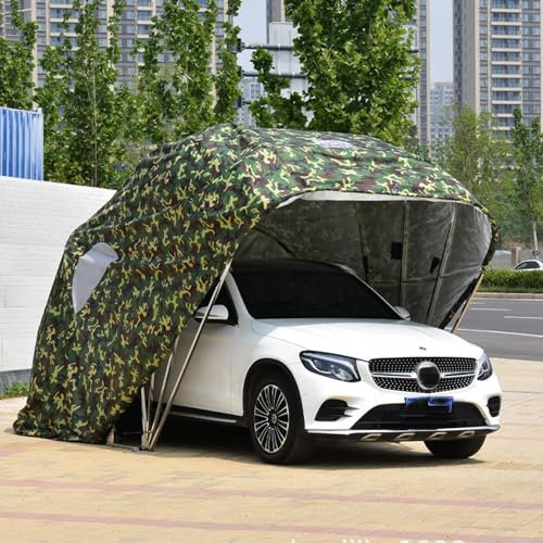 Cochera resistente, tienda de campaña telescópica plegable de acero inoxidable, toldo para coche al aire libre para automóvil, garaje grande totalmente portátil,6*2.5*2.5m/ 19.6*8.2*8.2ft