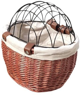 Fahrradkorb für Hunde Katze Hund Fahrrad Aufbewahrungskorb handgewebt Fahrrad Haustier Sitz vorne Lenker Träger Pannier Spielzeug Buch Gemüse Organizer
