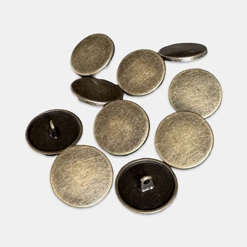 flache Metall Ösenknöpfe messing farben matt 10mm, 15mm, 18mm, 20mm oder 23mm (10 Stück) (10mm)