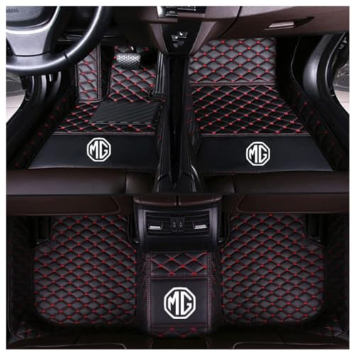 AYBEN Auto Fußmatten für MG EHS Plug-in Hybrid 2020-2024 LHD, Wasserdicht und rutschfest Autoteppich All Inclusive Autofussmatte Auto-Innenpolster,Black Red