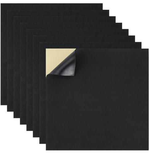 BENECREAT 8pcs selbstklebenden Schaumstoff Blatt, 3mm Schwarz EVA Schaumstoff Pads Isolierung schalldichte Matte für Cosplay Polsterung, Möbel Schutz, Scrapbooking, DIY Kunst, 30x30cm