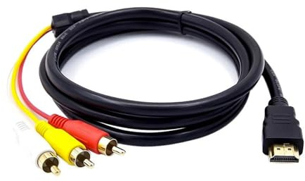 Câble Adaptateur HDMI vers 3RCA, Câble HDIM RCA 1.5M, Ce RCA vers HDMI Câble est Uniquement Utilisé pour Connecter Lecteur et Téléviseur, Incompatible avec d'autres périphériques d'interface HDIM