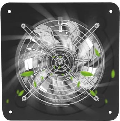 Ventilatore da parete industriale da 80 W, 8, 195 mm, 2600 giri/min, con sportello automatico di estrazione, 220 V, 7 pale di ventilazione, ventilatore da parete/soffitto in bagno