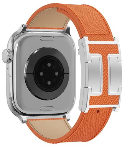 Bracelet de rechange en cuir magnétique compatible avec Apple Watch Ultra Strap 49 46 45 44 42 41 40 38 mm pour homme et femme iWatch Ultra 2/Ultra/SE/Série 10/9/8/7/6/5/4/3/2/6