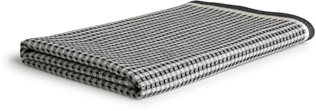 Möve Eden Waffelpiquée Handtuch 45 x 90 cm aus 100% Baumwolle, Black/Nature