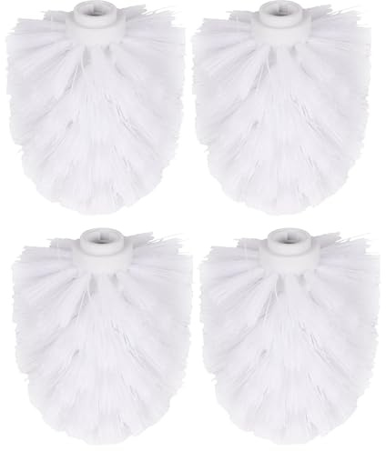SIXHAOBU 4pcs Cabezal De Plástico para Escobilla De Baño Repuesto De Escobilla De Baño Limpiador De Inodoro De Cerdas Resistentes Redondo Portátil Repuesto Blancas
