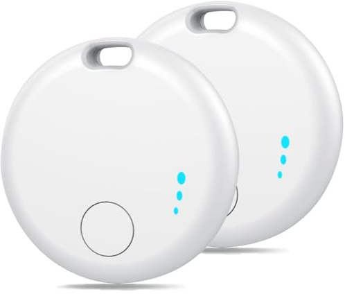 Smart Tracker Tag, 2 Pack Key Finder Item Locator Compatible with Find My APP (iOS Only), Small Bluetooth Tracker for Luggage Suitcases Kids Pet Dog Cat, Tracking Tag Device IP67 Waterproof