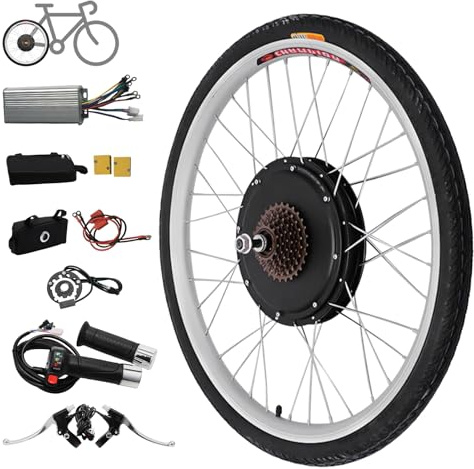 Jiumxliu 28 Zoll 48V Ebike Umbausatz 1000W Elektrofahrrad Umbausatz Heckmotor Elektrofahrrad Conversion Kit 45-55km/h, 5-Stufen PAS, Tempomat, Controller-Paket für Scheiben-/V-Bremse