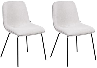 Beliani Conjunto de 2 sillas de Comedor sin reposabrazos diseño escandinavo tapicería fácil Limpieza Gris Claro Lorida