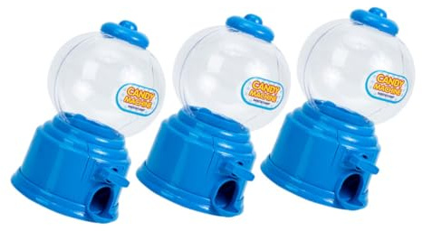 VICASKY 3pcs Mini Plastic Gumball Candy Machine Dispenser with Coin Storage Compact Dispense for Birthday Party Favors Portable Desktop Sweet Vending gift for for for for for for