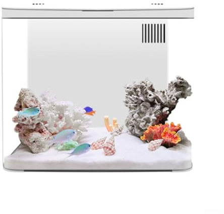 HOHOVYVY Acryl Aquarium Komplettset Mit LED-Beleuchtung Und Dreistufigem Filtersystem Für Betta, Garnelen Und Goldfische Leise Pumpe 20X20X14 CM(white)